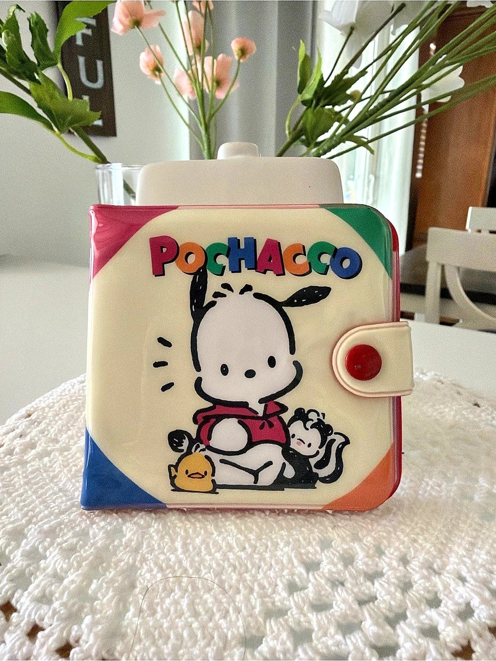 Sanrio Pochacco Retro Vinyl Wallet Character Bag in White & Red